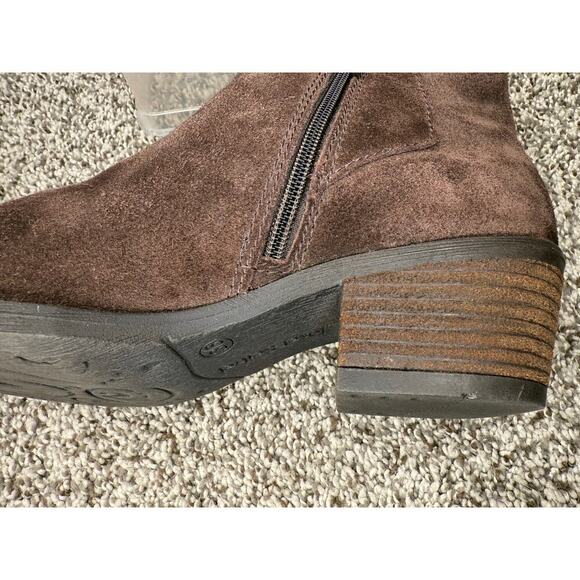 Josef Seibel Steampunk Size 36 US 5.5 Suede Fur Lined Brown Heel Zipper Booties - Picture 4 of 8